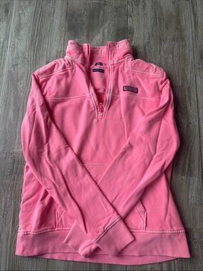 Pink Quarter-Zip Pullover Sweatshirt